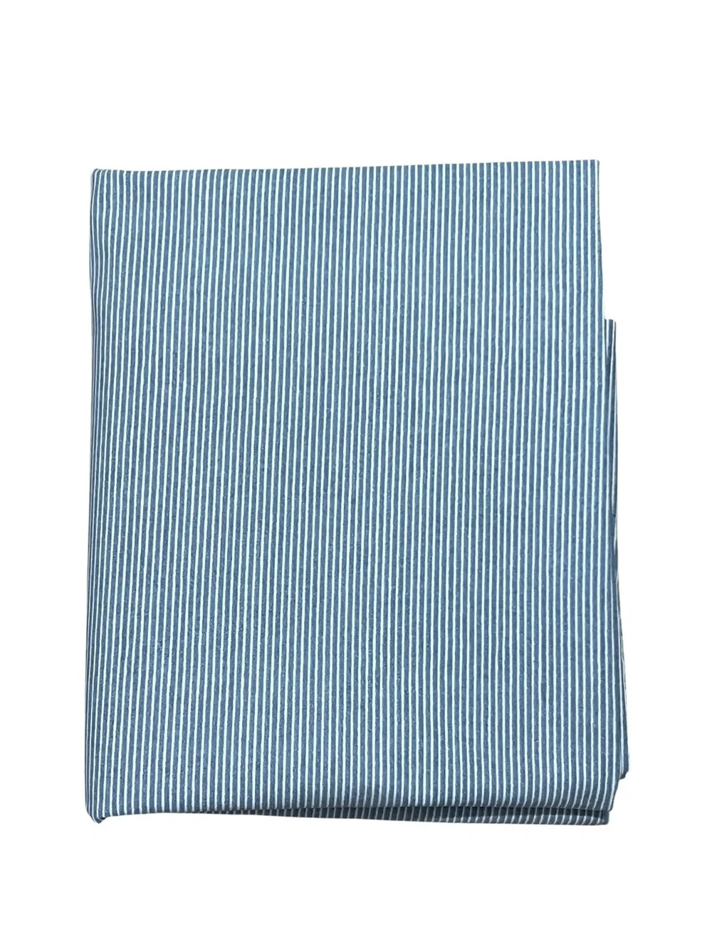 Lauren Ralph Lauren QUEEN Flat Sheet Blue White Chambray Stripe Farmhouse